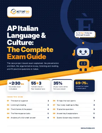 AP Italian Language and Culture exam guide cover